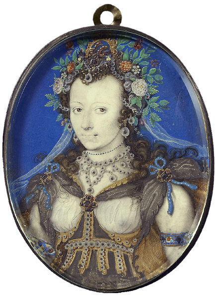Issaac Oliver, Portrait of a Lady, Masqued as Flora, ca. 1527-1617