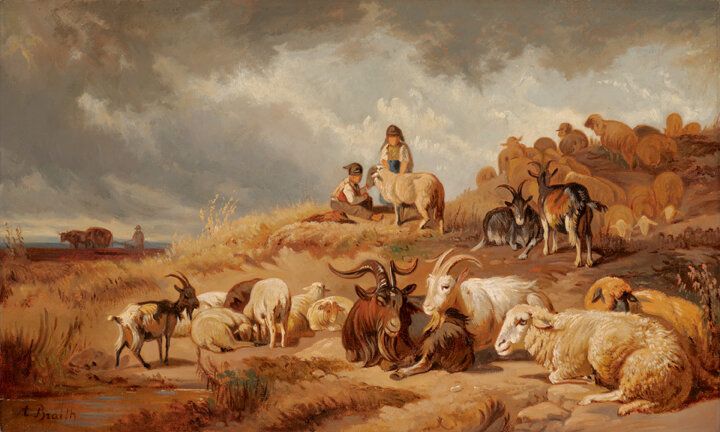 Anton Braith. Goats and Sheep, ca. 1870
