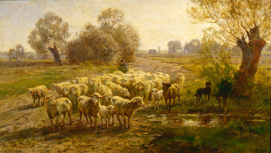 Paul Weber. Shepherd with his Flock, ca. 1880. 
