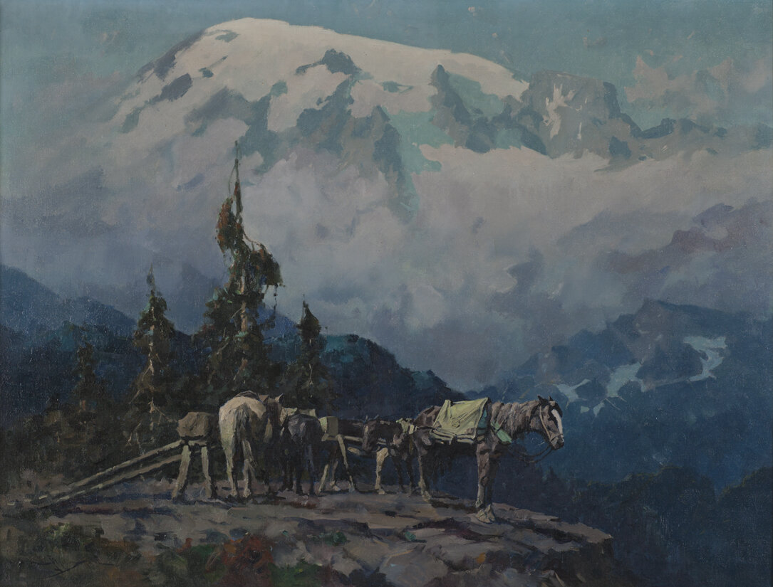 Eustace Paul Ziegler. Packhorses at Mt. Rainier, n.d.
