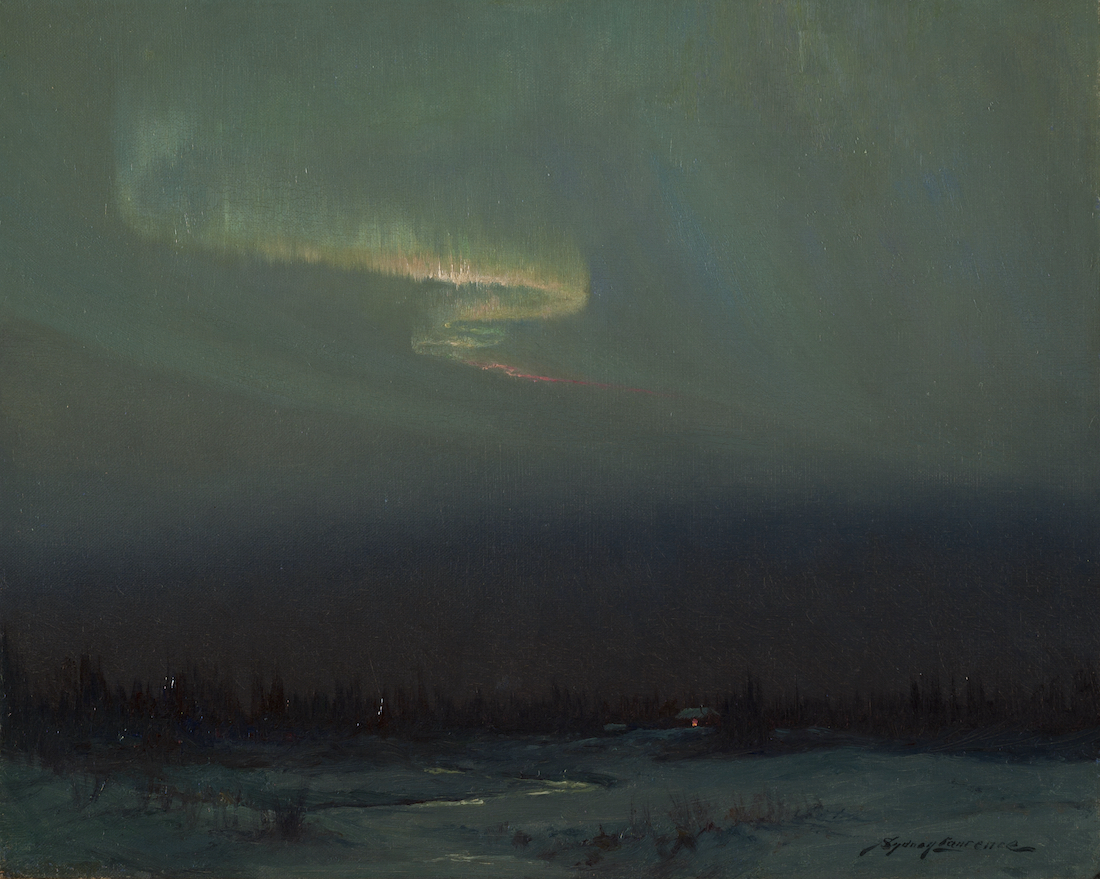 Sydney Laurence. Northern Lights, n.d. Oil on canvas. 16 x 20 in. Museum Purchase, 1986.011. Photo: Eduardo Calderón.