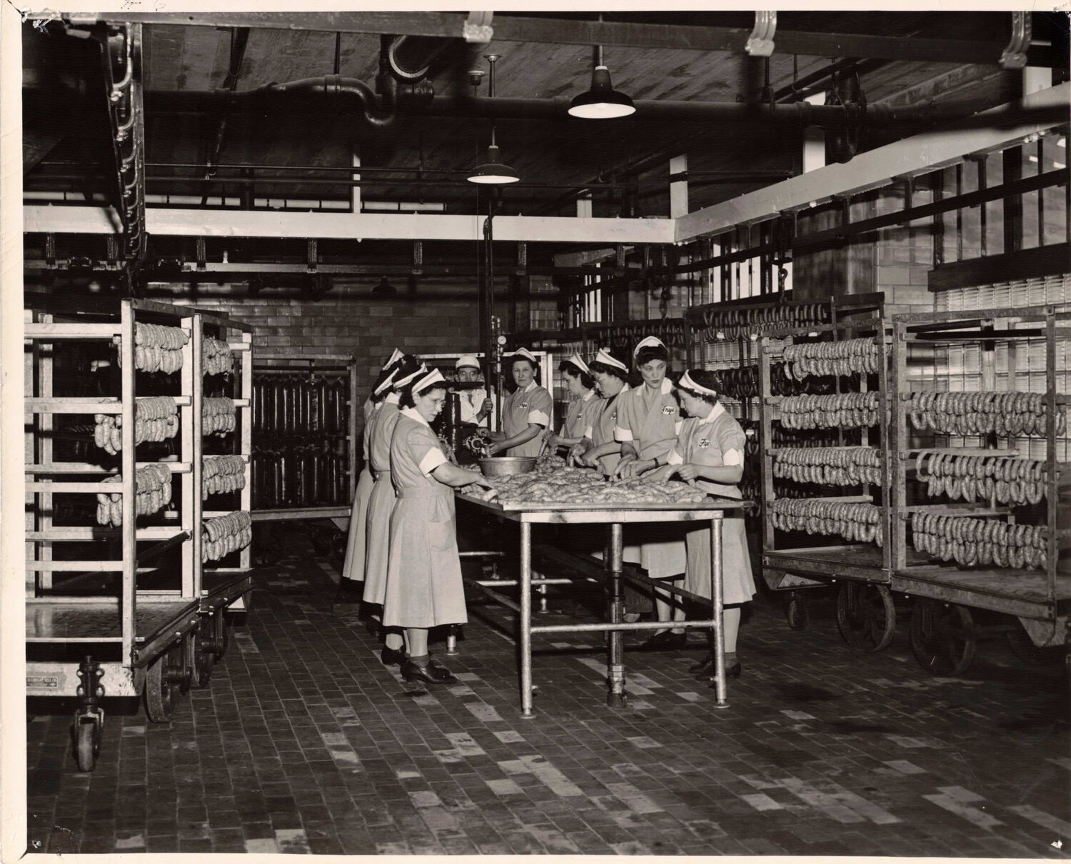 Meatpacking operations, Frye & Company, ca. 1945. Frye Art Museum Archives