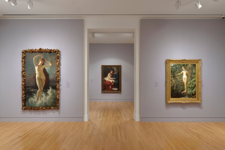 Installation view of Unsettling Femininity: Selections from the Frye Art Museum Collection,