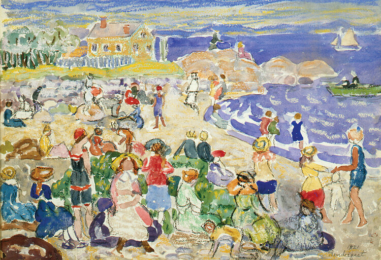 Maurice Prendergast. Beach Scene, Marblehead, 1921.