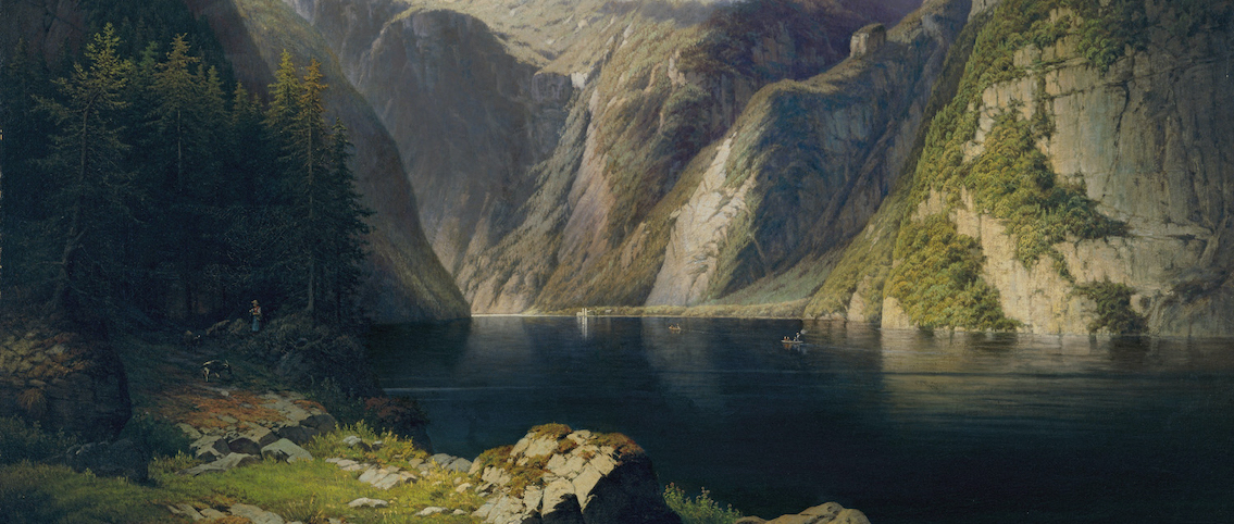 Dániel Somogyi (Hungarian, 1837–1892) View of Königssee, 1878. Oil on canvas. 46 5/8 x 59 3/16 x 3/4 in. Gift of Charles and Emma Frye, 1952.230