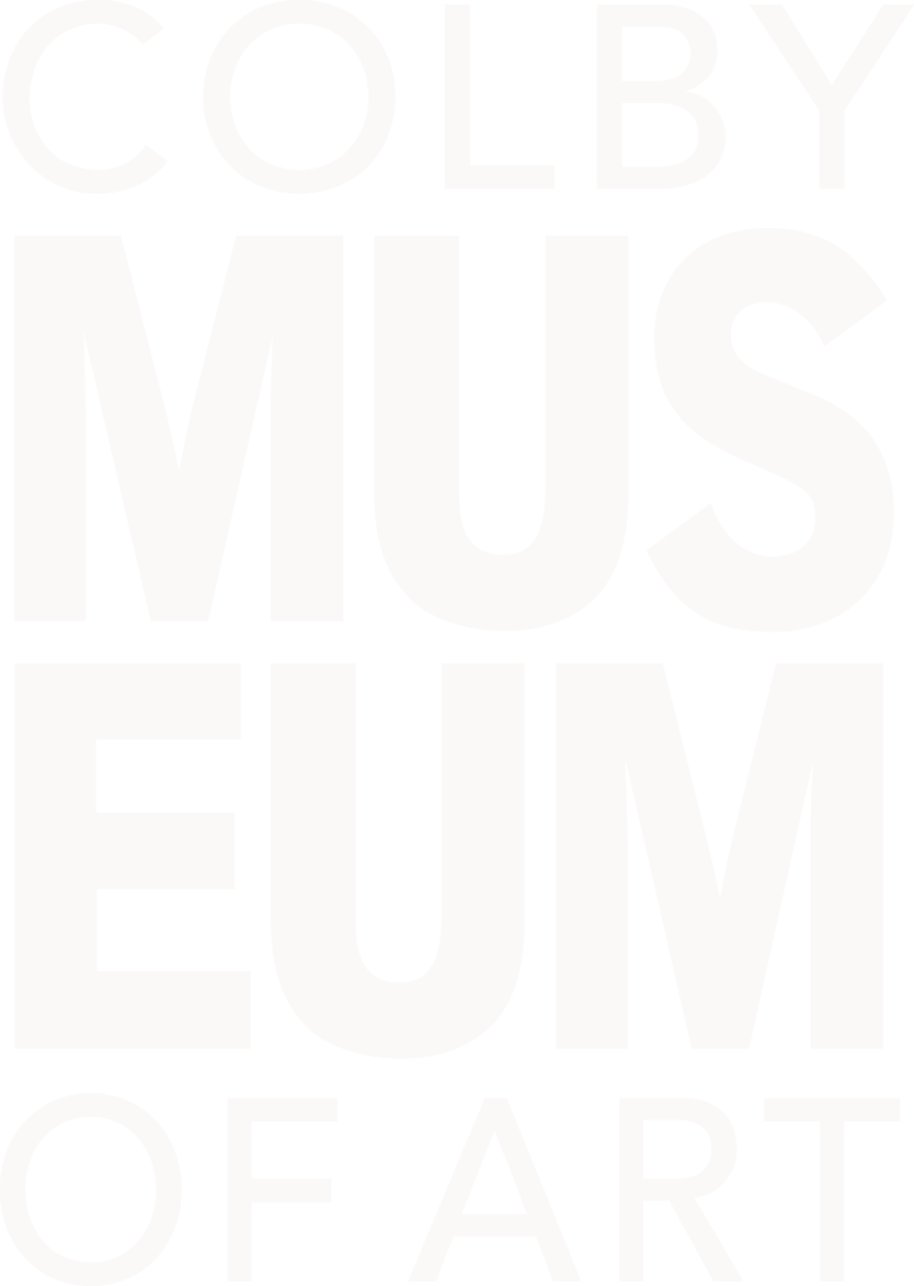 Logo with large block letters reading Colby Museum of Art in all caps