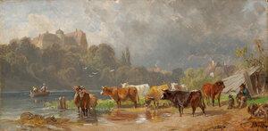 Johann Friedrich Voltz. Study for Cattle on the Shore, ca. 1883. 