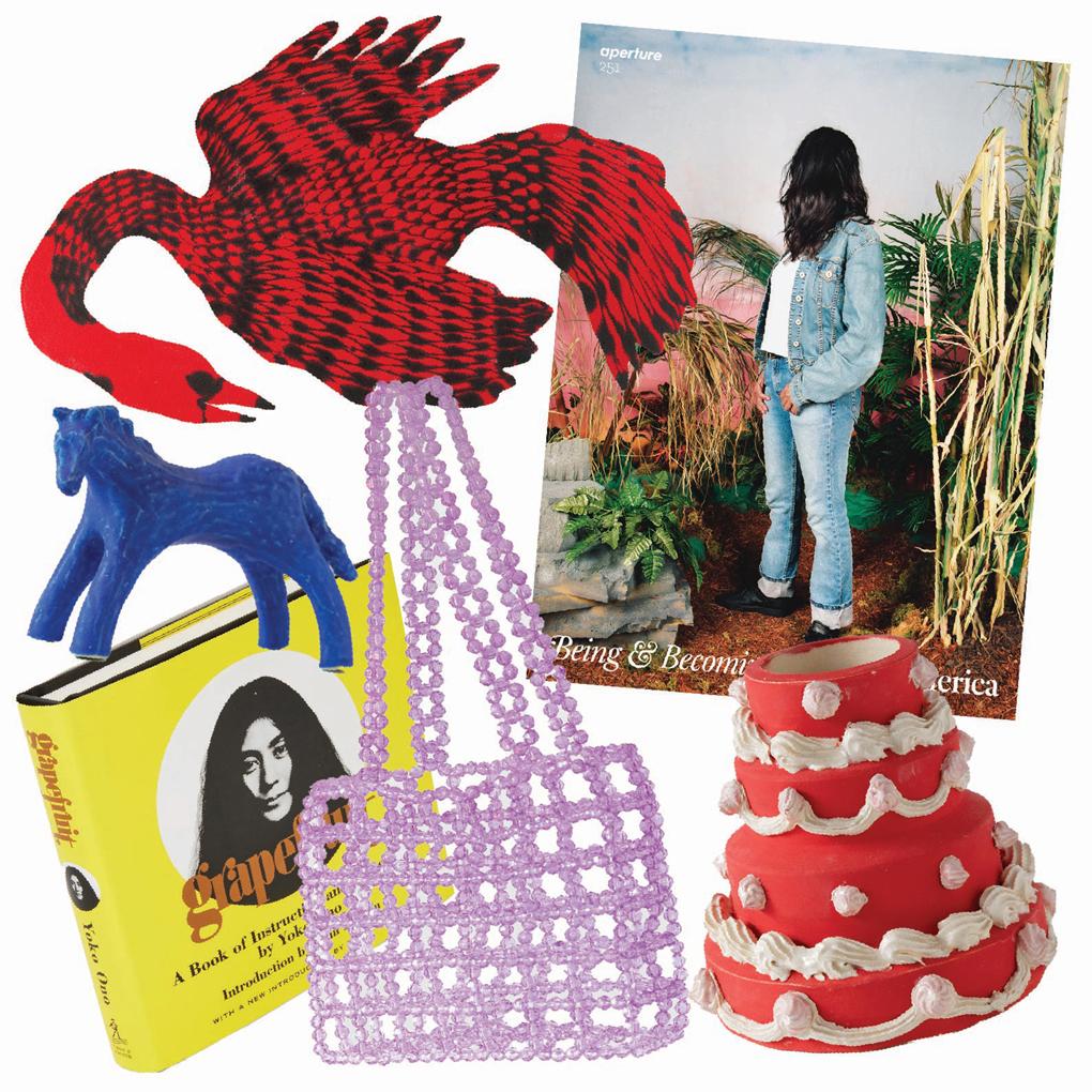 Collage of various brightly colored Frye Art Museum Store products
