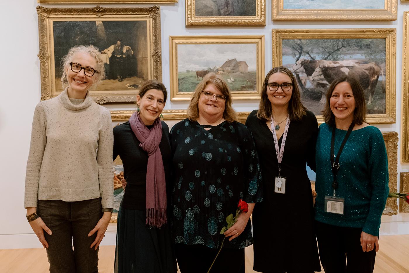 Dr. Julia Becke, Lea Lovelace, and Marigrace Becker with two other Creative Aging and Memory Hub collaborators