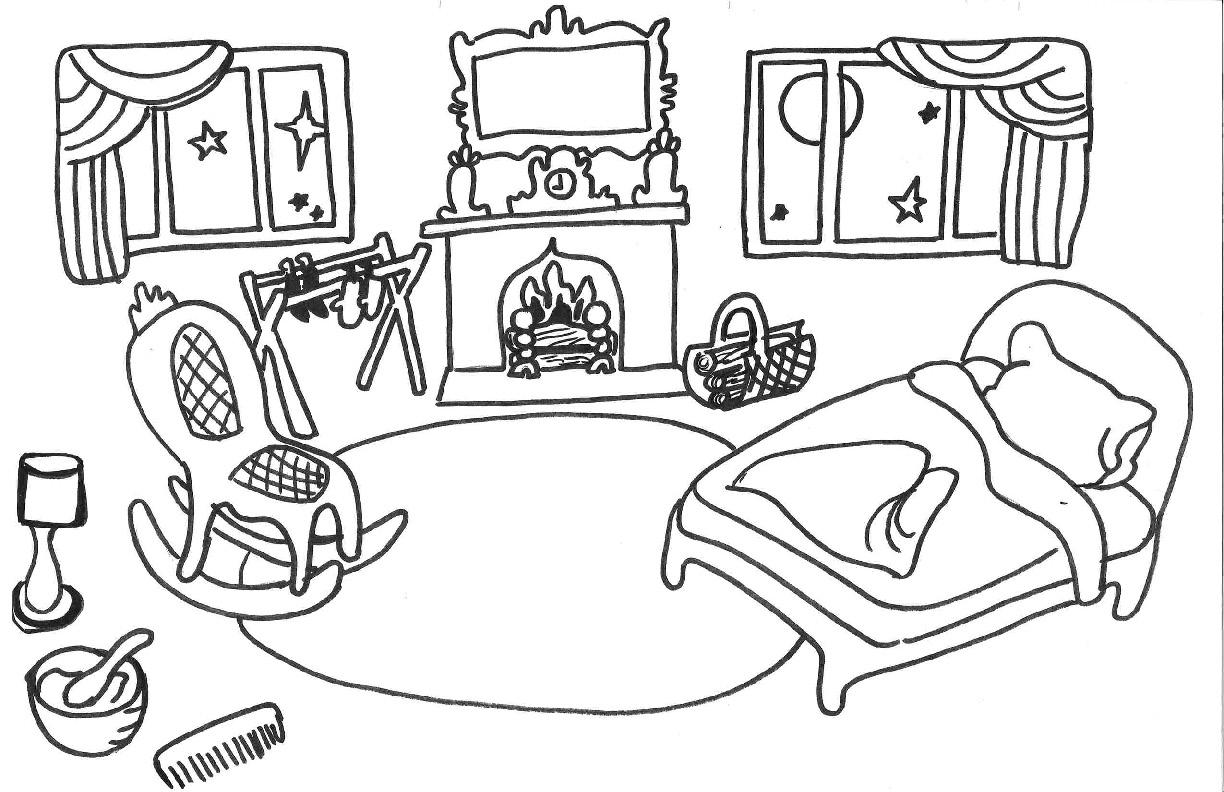 Goodnight Moon inspired coloring page