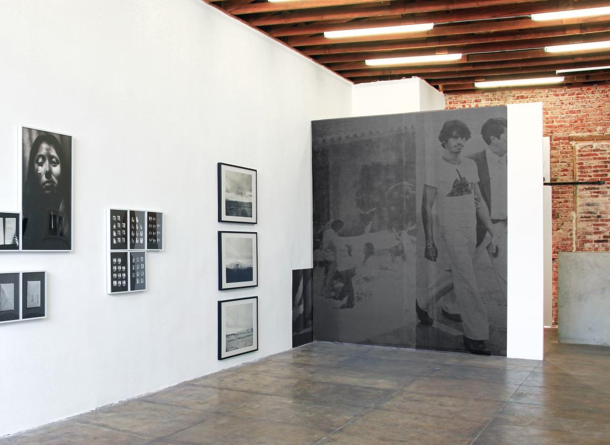 A photo of images on display in an art gallery
