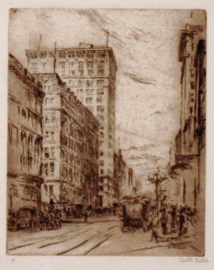 Paul Morgan Gustin. Second Avenue, Seattle, 1912.