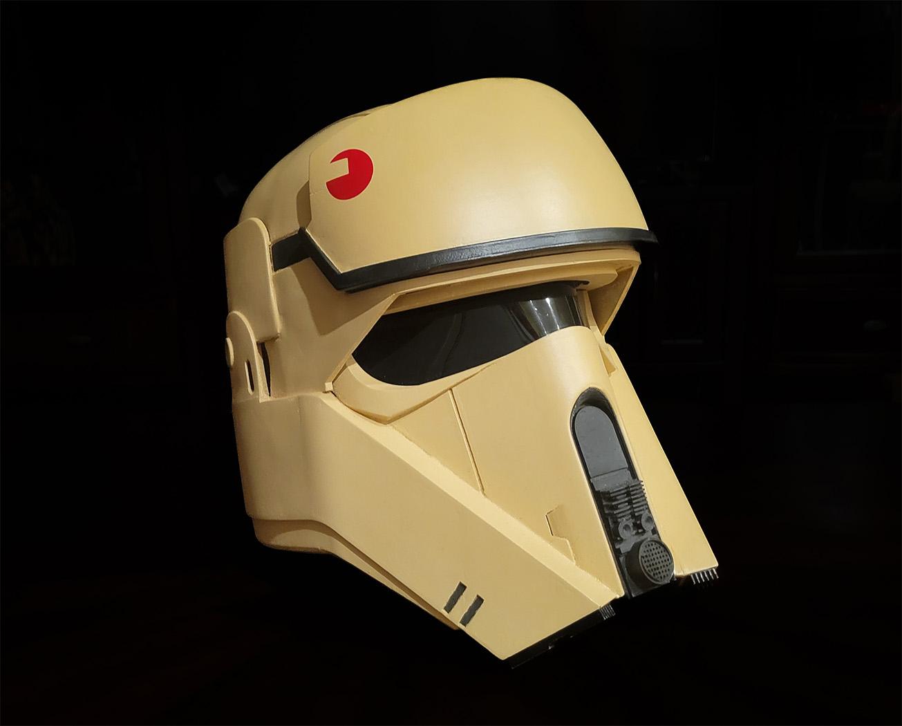 A tan science fiction helmet